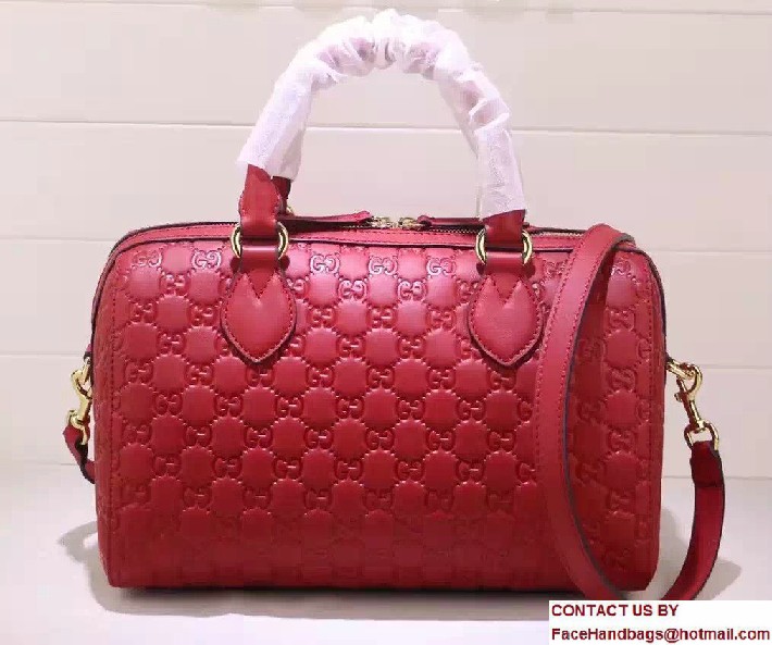 Gucci Soft Signature Top Handle Medium Boston Bag 453573 Red 2016 - Click Image to Close