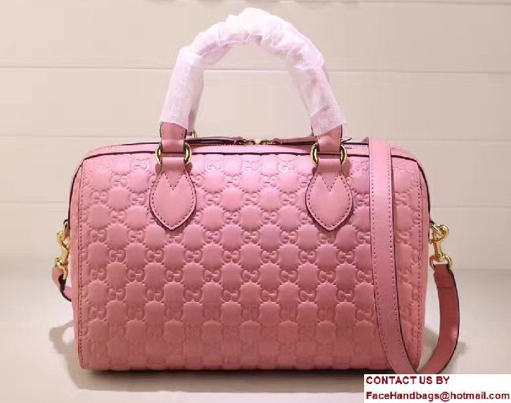 Gucci Soft Signature Top Handle Small Boston Bag 409529 Pink 2016 - Click Image to Close