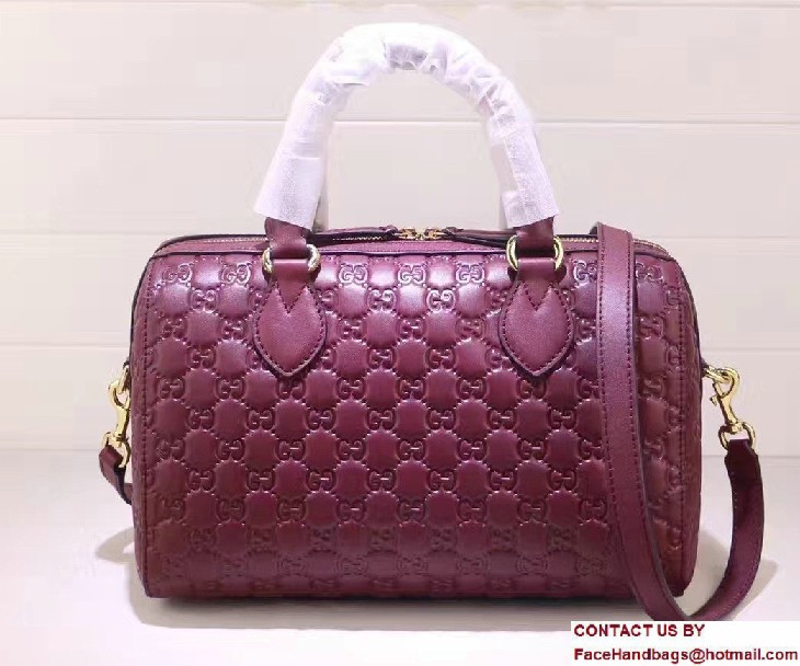 Gucci Soft Signature Top Handle Small Boston Bag 409529 Purple 2016