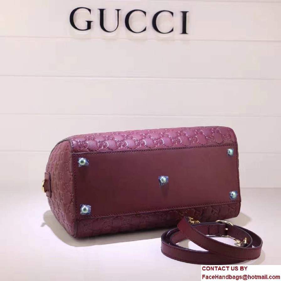 Gucci Soft Signature Top Handle Small Boston Bag 409529 Purple 2016