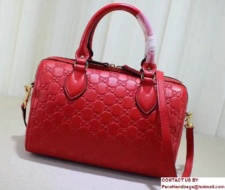 Gucci Soft Signature Top Handle Small Boston Bag 409529 Red 2016 - Click Image to Close