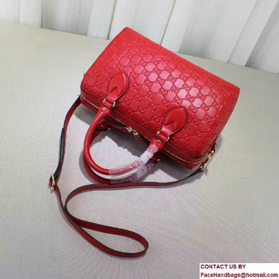 Gucci Soft Signature Top Handle Small Boston Bag 409529 Red 2016