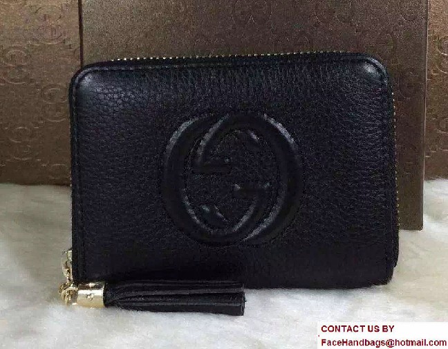 Gucci Soho Leather Disco Small Wallet 351484 Black - Click Image to Close