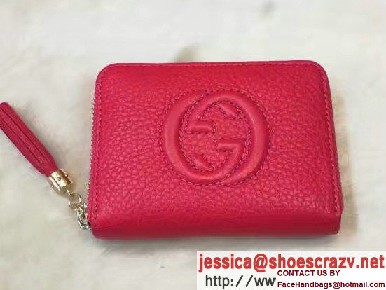 Gucci Soho Leather Disco Small Wallet 351484 Fuchsia - Click Image to Close