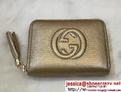 Gucci Soho Leather Disco Small Wallet 351484 Gold