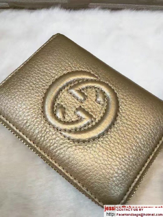 Gucci Soho Leather Disco Small Wallet 351484 Gold