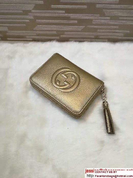 Gucci Soho Leather Disco Small Wallet 351484 Gold