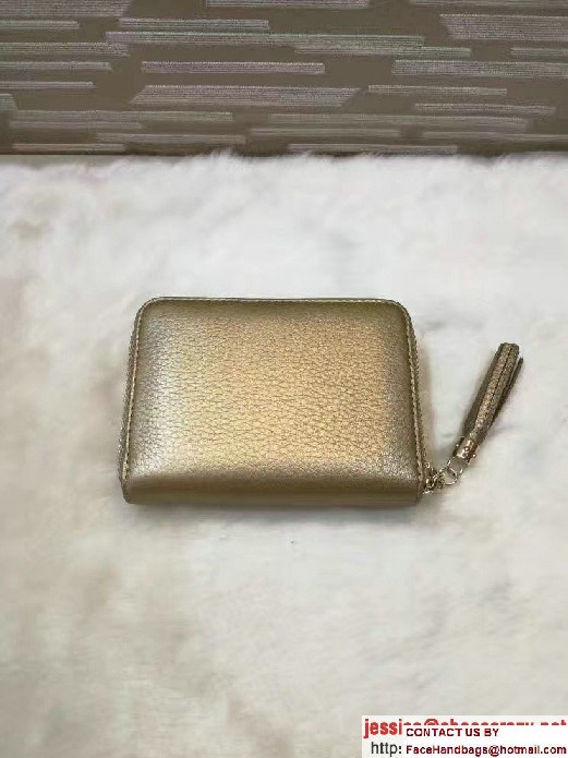 Gucci Soho Leather Disco Small Wallet 351484 Gold