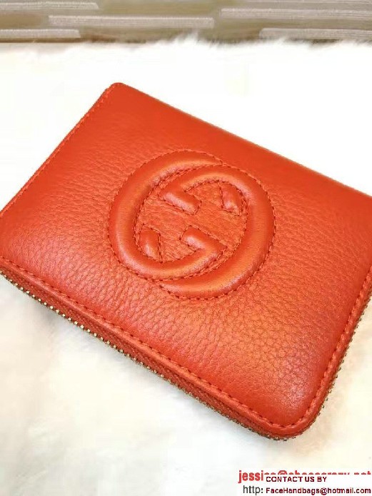 Gucci Soho Leather Disco Small Wallet 351484 Orange