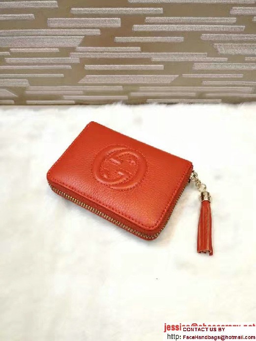 Gucci Soho Leather Disco Small Wallet 351484 Orange