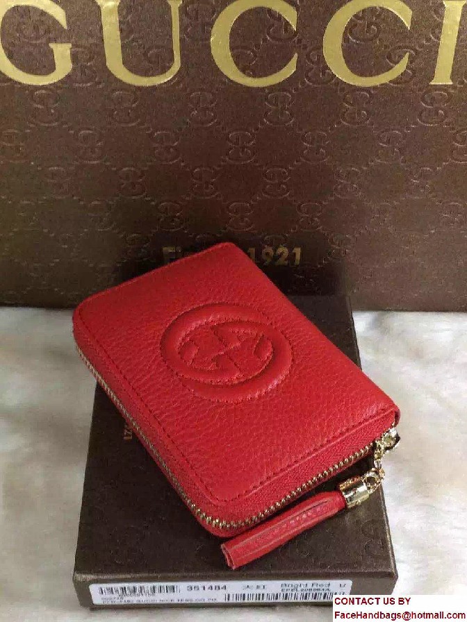 Gucci Soho Leather Disco Small Wallet 351484 Red