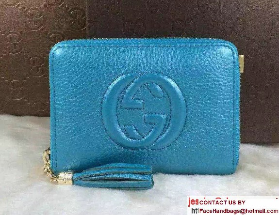 Gucci Soho Leather Disco Small Wallet 351484 Turquoise - Click Image to Close