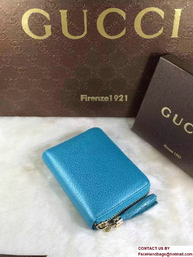 Gucci Soho Leather Disco Small Wallet 351484 Turquoise