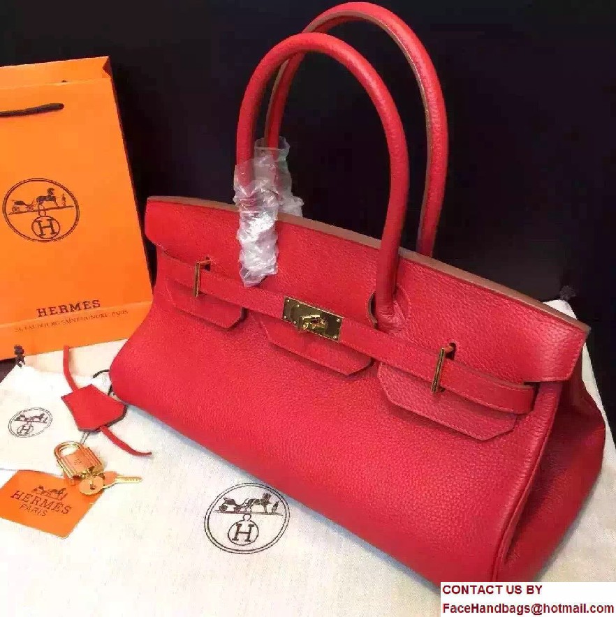 Hermes Birkin 42cm Bag in Original Togo Leather Bag Red - Click Image to Close