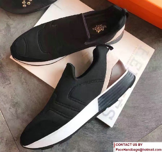 Hermes Heel 3cm Miles Sneakers Black 2017