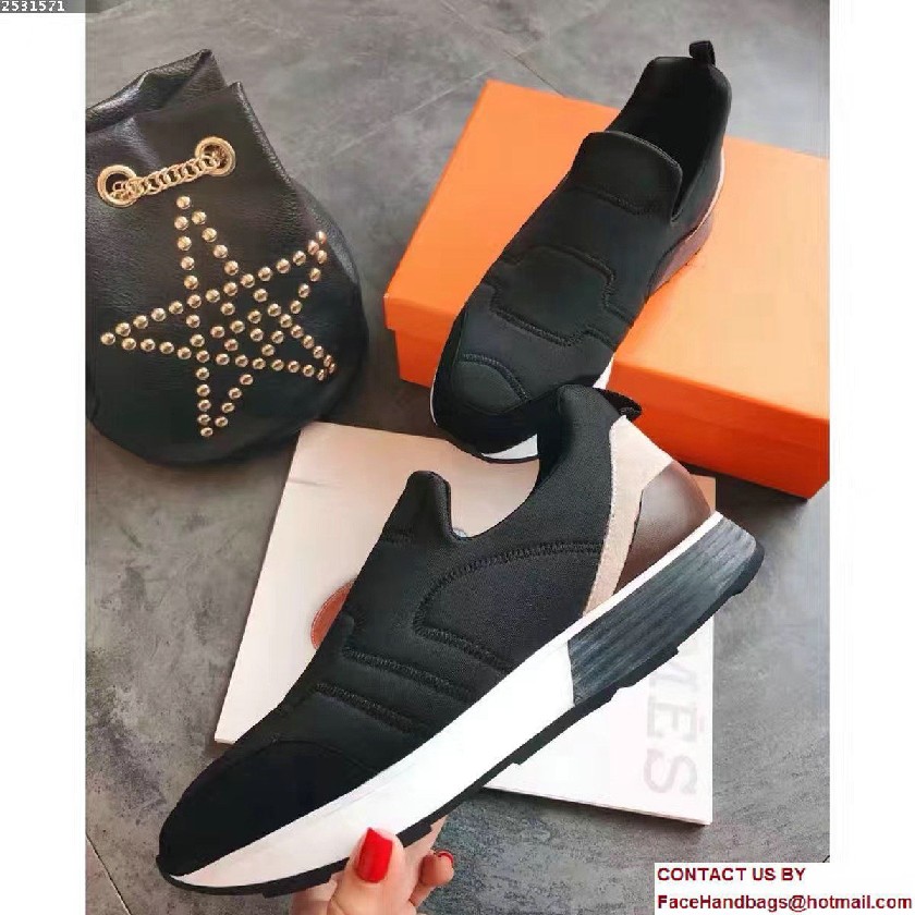 Hermes Heel 3cm Miles Sneakers Black 2017