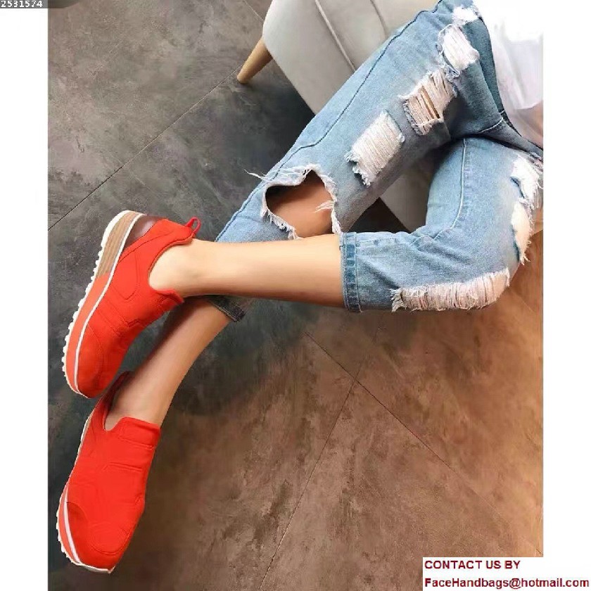 Hermes Heel 3cm Miles Sneakers Orange 2017