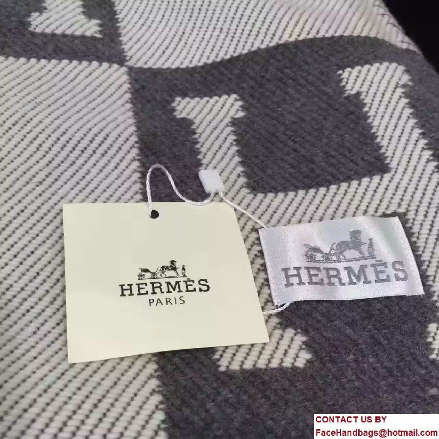 Hermes Signature H Avalon Blanket Gray