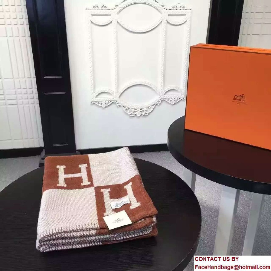 Hermes Signature H Avalon Blanket Khaki