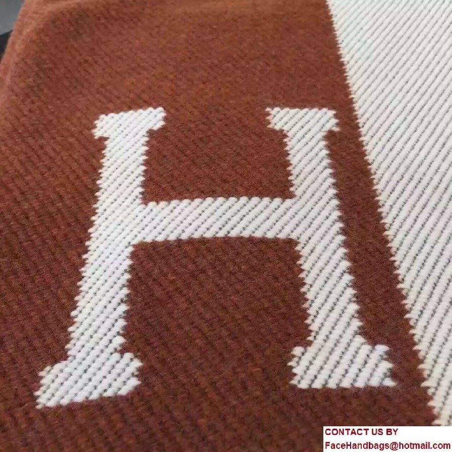 Hermes Signature H Avalon Blanket Khaki