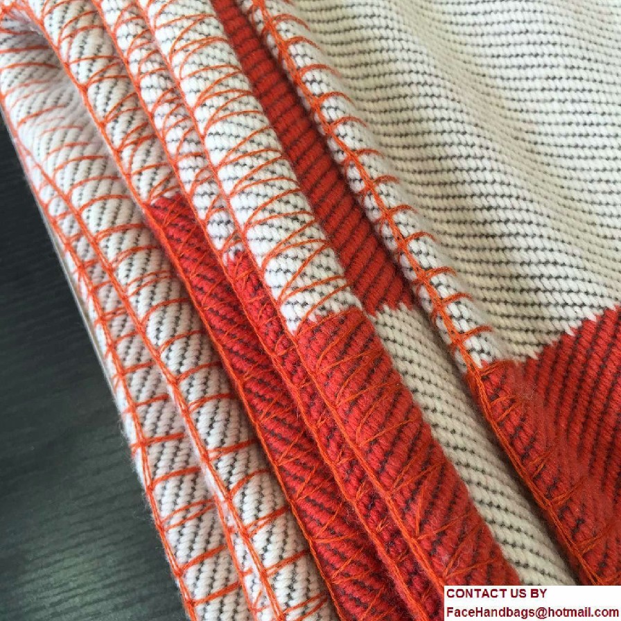 Hermes Signature H Avalon Blanket Red