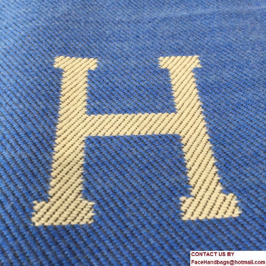 Hermes Signature H Avalon Blanket Sky Blue