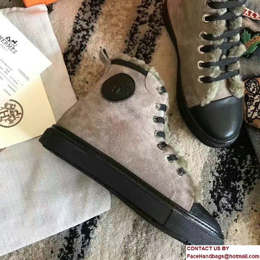 Hermes Wool Jimmy Sneakers Gray 2017