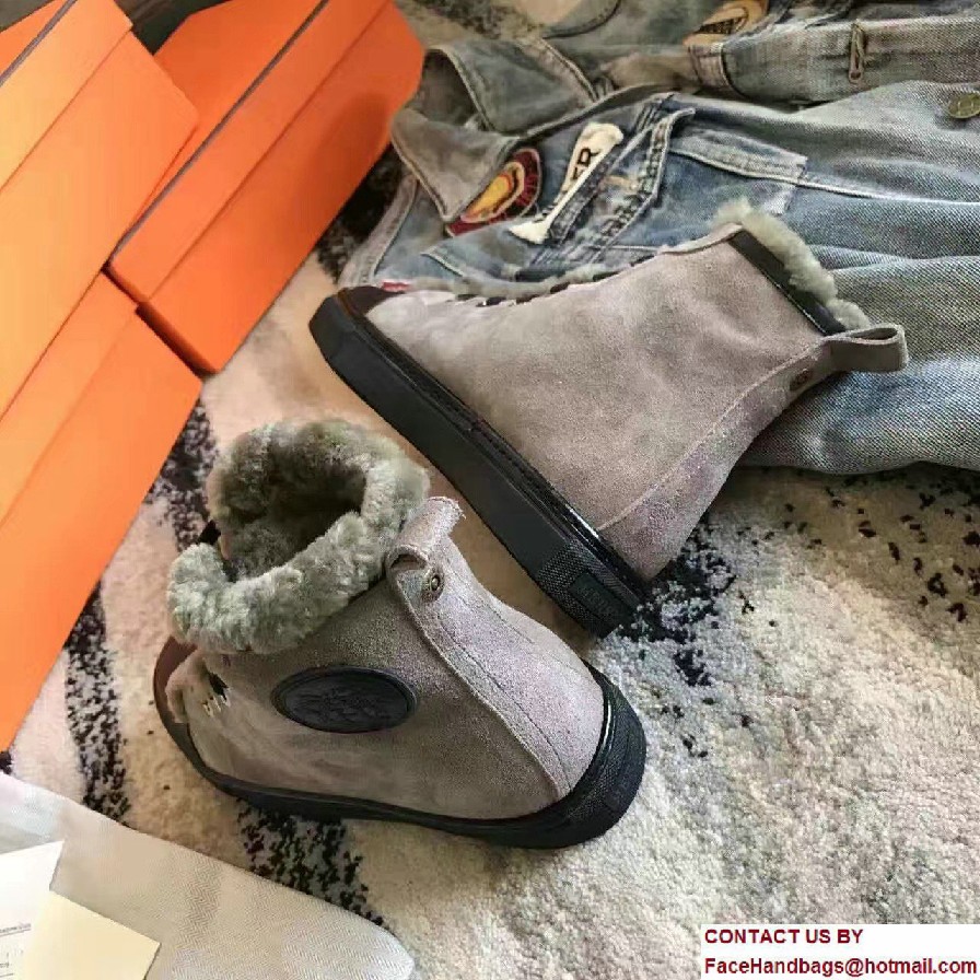 Hermes Wool Jimmy Sneakers Gray 2017