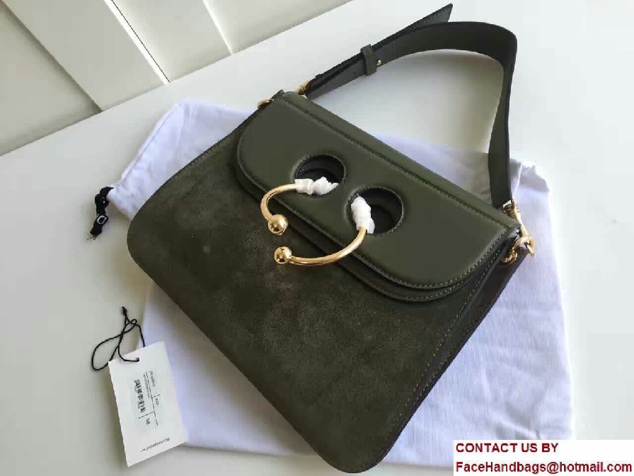 J.W.Anderson Medium Pierce Bag Suede Army Green 2017