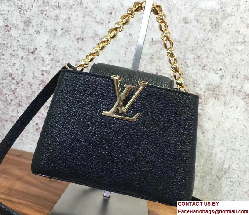 Louis Vuitton Capucines Mini Chain Bag M42935 Dark Blue Cruise 2017