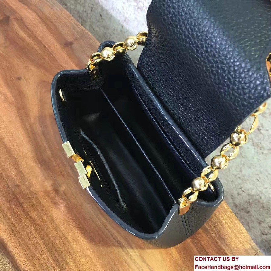 Louis Vuitton Capucines Mini Chain Bag M42935 Dark Blue Cruise 2017