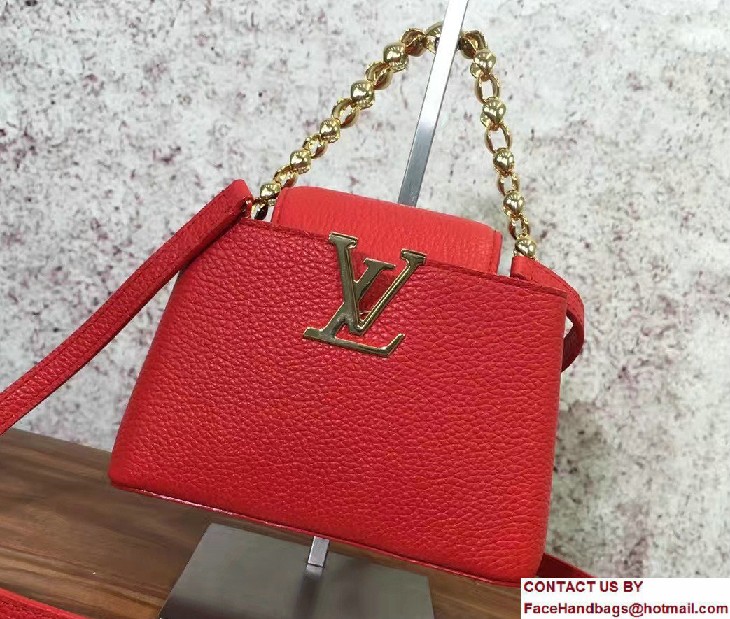 Louis Vuitton Capucines Mini Chain Bag M42935 Red Cruise 2017 - Click Image to Close