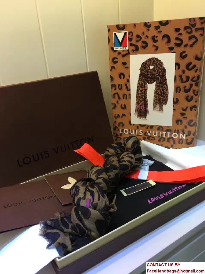 Louis Vuitton Leopard Stole Scarf M72215 2016