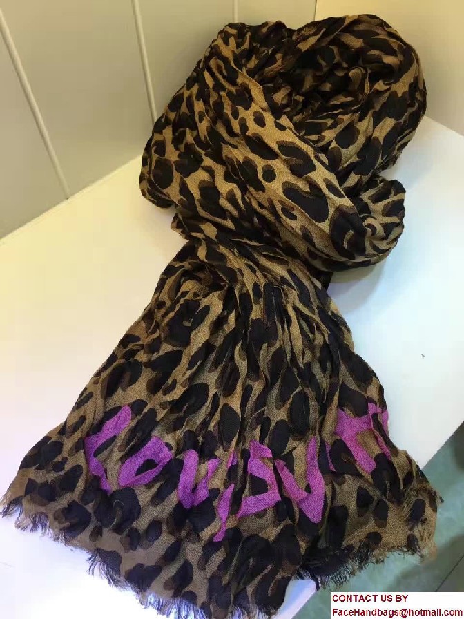 Louis Vuitton Leopard Stole Scarf M72215 2016