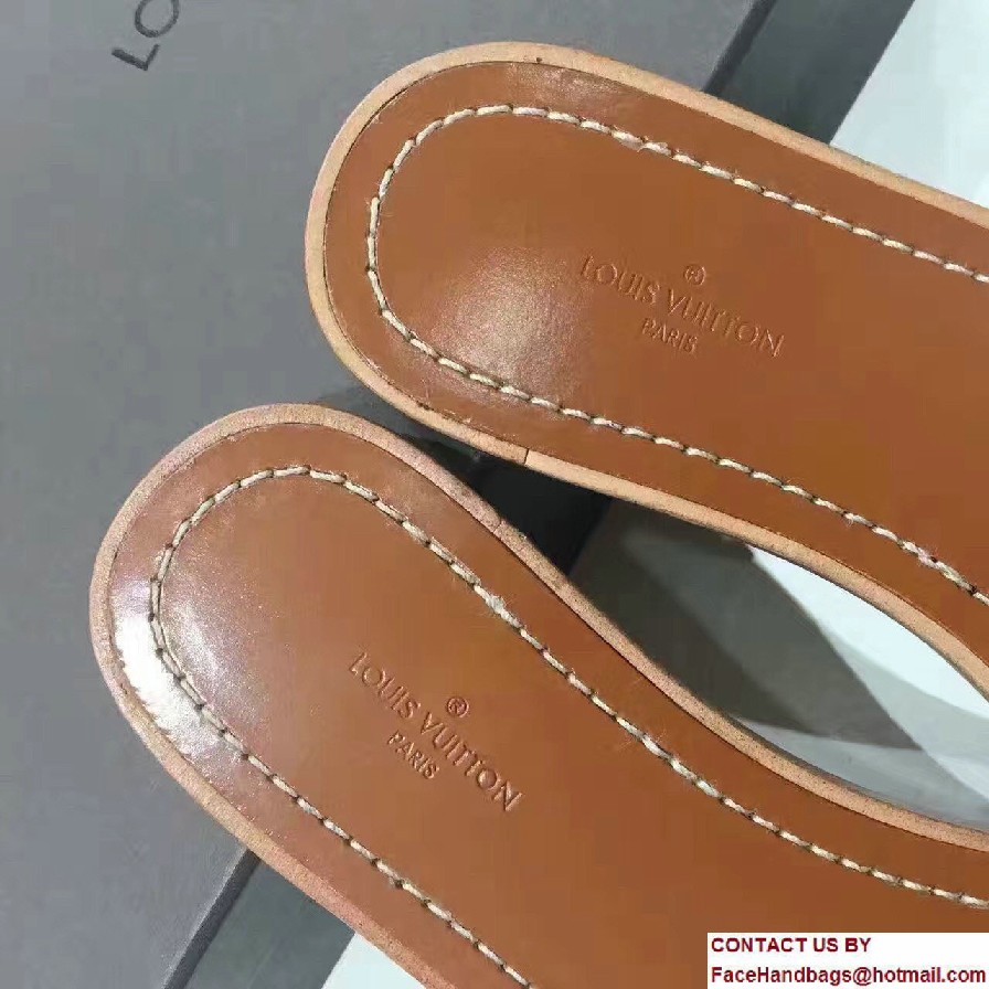 Louis Vuitton Lock It Flat Mules 1A28N5 Cognac 2017