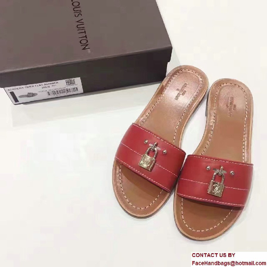 Louis Vuitton Lock It Flat Mules 1A28NZ Rouge 2017