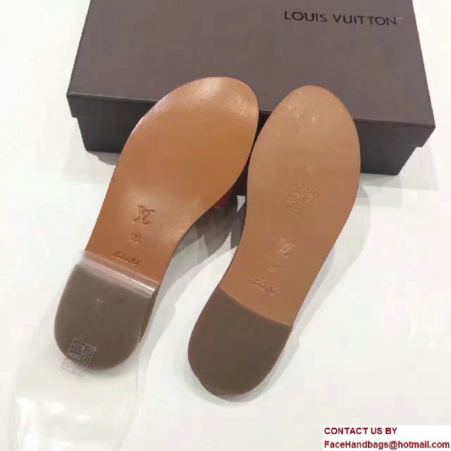 Louis Vuitton Lock It Flat Mules 1A28NZ Rouge 2017