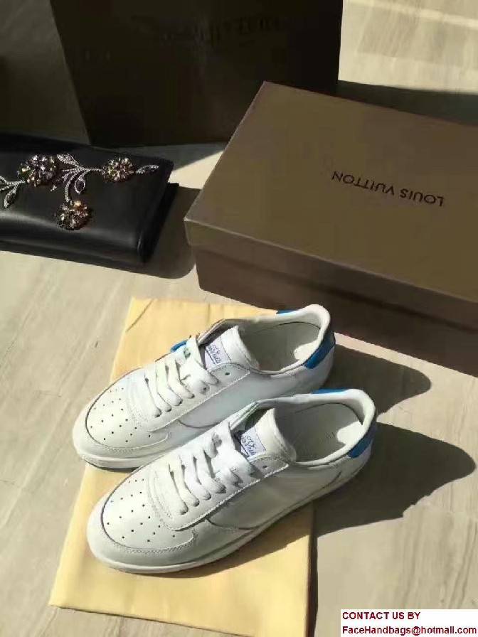 Louis Vuitton Medallion Rivoli Lovers Sneakers 1A2CWN White/Bleu 2017