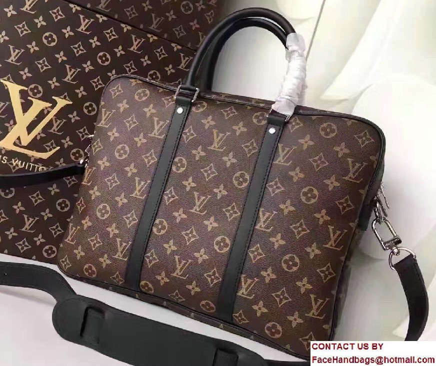 Louis Vuitton Porte-Documents Voyage PM Bag M52005 Monogram Macassar Canvas - Click Image to Close