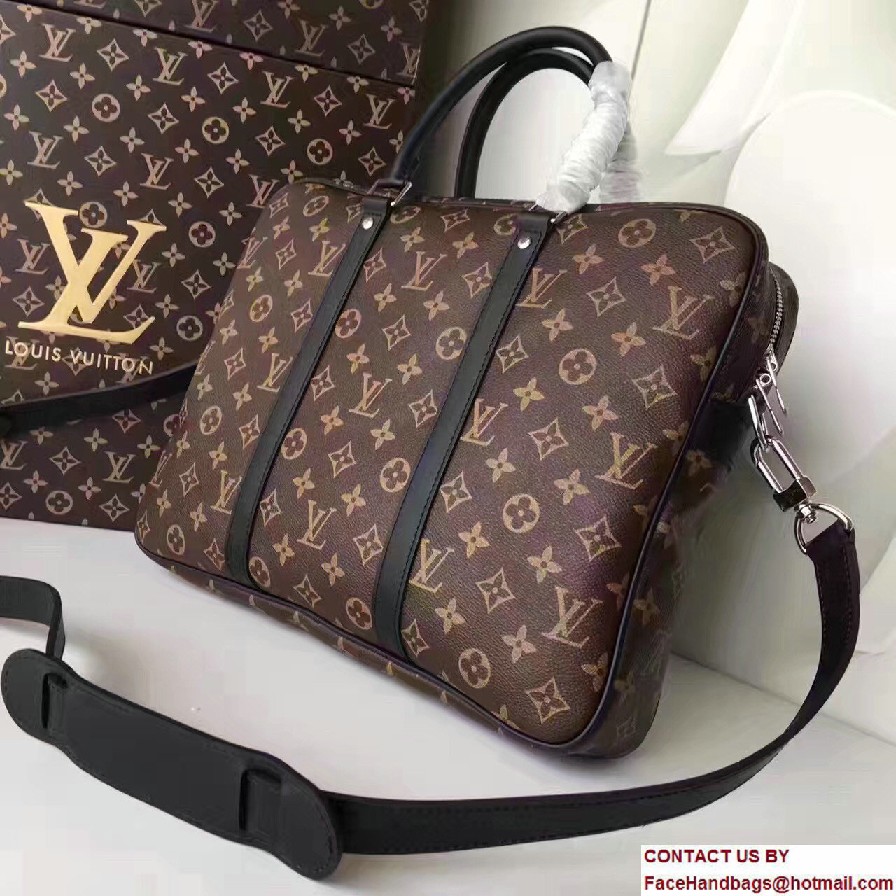 Louis Vuitton Porte-Documents Voyage PM Bag M52005 Monogram Macassar Canvas