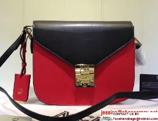 MCM Small Patricia Crossbody Shoulder Bag Combi Black/Red 2017