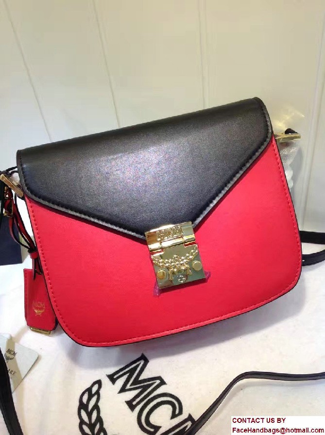 MCM Small Patricia Crossbody Shoulder Bag Combi Black/Red 2017