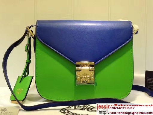 MCM Small Patricia Crossbody Shoulder Bag Combi Blue/Green 2017