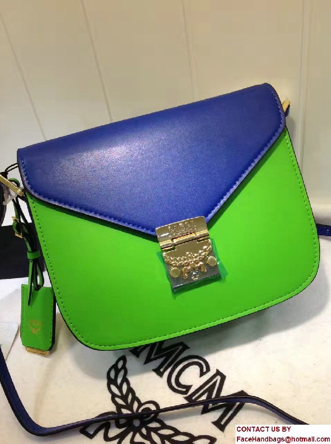 MCM Small Patricia Crossbody Shoulder Bag Combi Blue/Green 2017