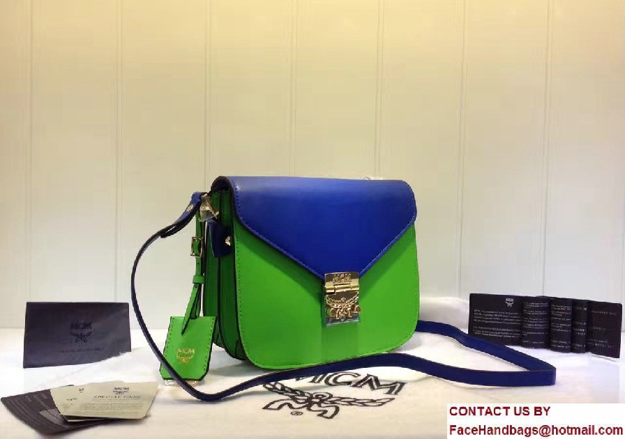 MCM Small Patricia Crossbody Shoulder Bag Combi Blue/Green 2017