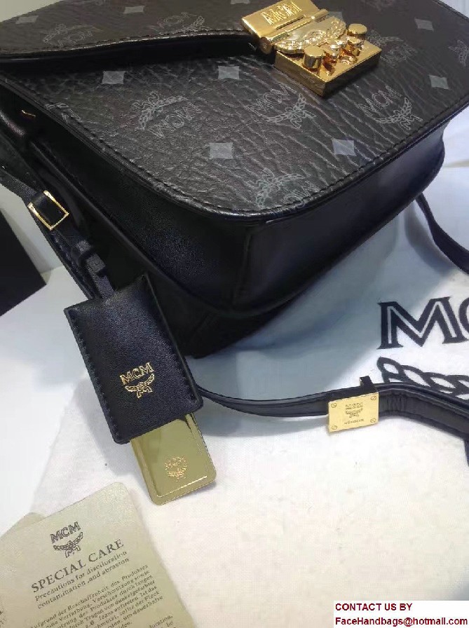 MCM Small Patricia Crossbody Shoulder Bag Visetos Black 2017