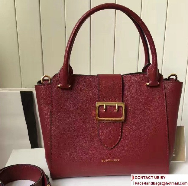 Medium Buckle Tote In Grainy Leather 40290241 Dark Red 2017 - Click Image to Close