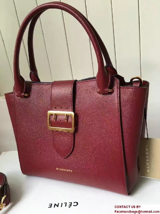 Medium Buckle Tote In Grainy Leather 40290241 Dark Red 2017