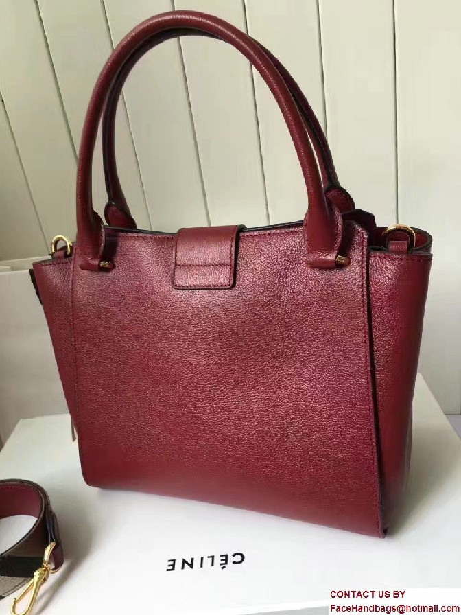 Medium Buckle Tote In Grainy Leather 40290241 Dark Red 2017