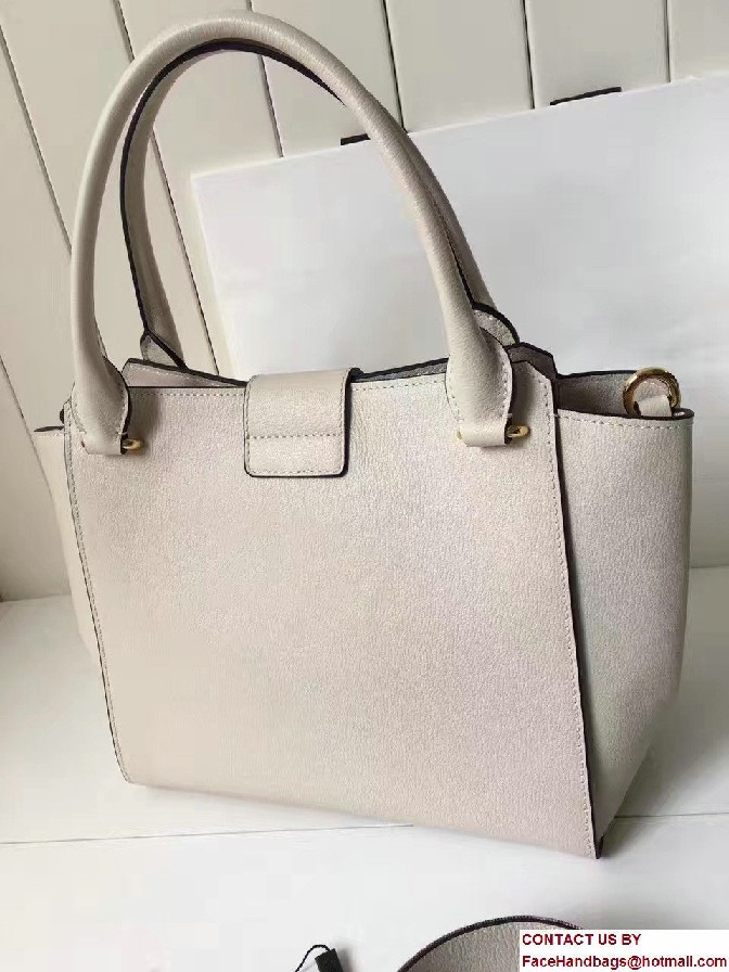 Medium Buckle Tote In Grainy Leather 40290301 Limestone 2017